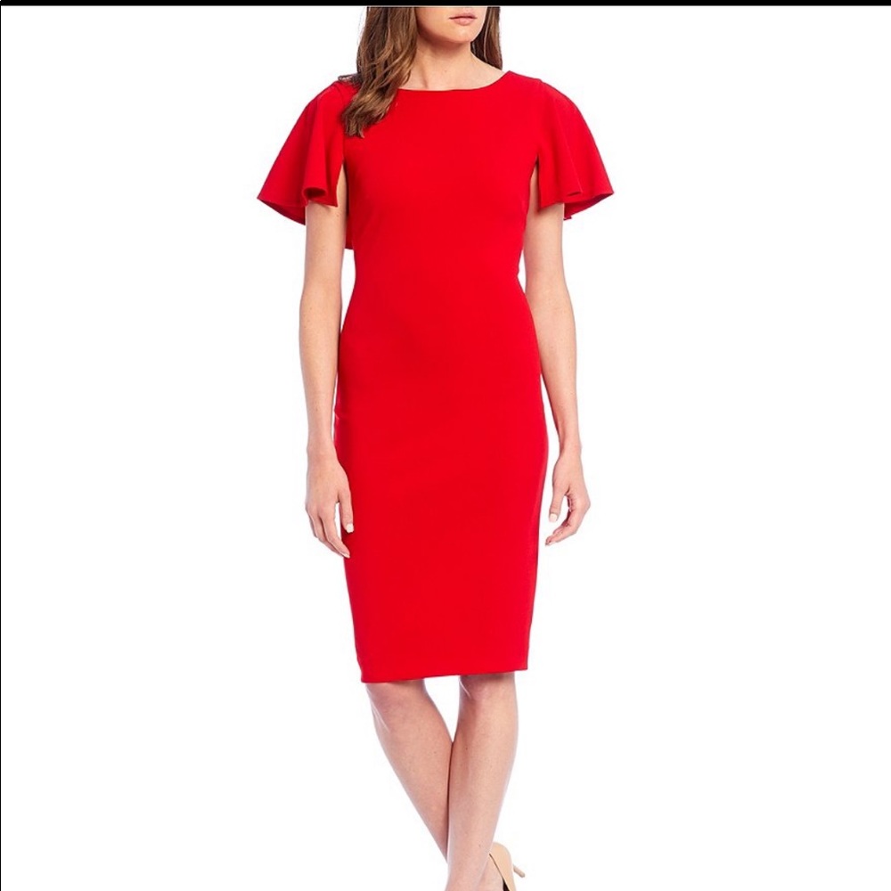 Calvin Klein flutter sleeve dress
